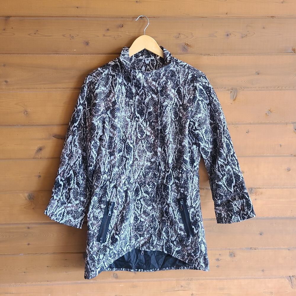 Soft Surroundings Jacket Utility Viper Coat Snakeskin Convertible Collar Top S - Picture 2 of 7